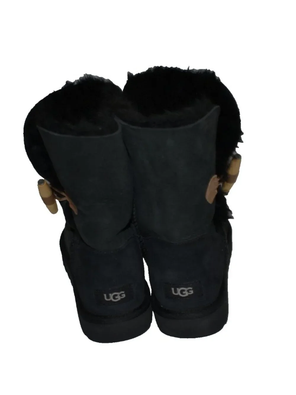 New! UGG 'Keely' Boot Black Suede Size 10 1012362 Genuine Shearling DD28